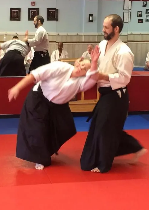 Mary Turner Sensei and Dave Frampton Sensei, technique practice